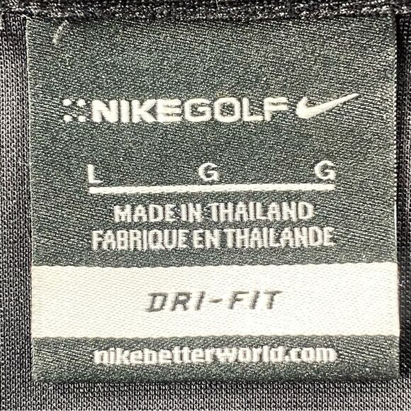 Nike Golf Mens Black/White Logo SS Performance Polo Size‎ LG - Picture 6 of 8